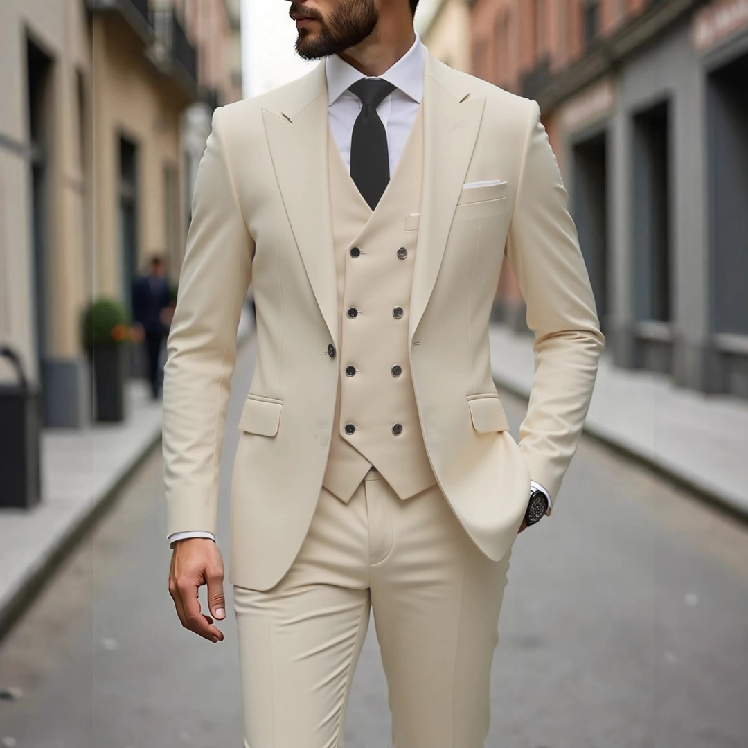 terno masculino com colete e paletó slim - 3 peças