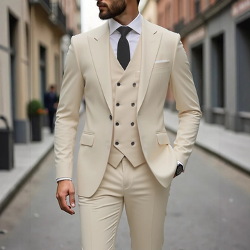 terno masculino com colete e paletó slim - 3 peças