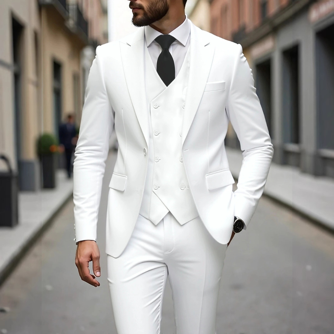 terno masculino com colete e paletó slim - 3 peças