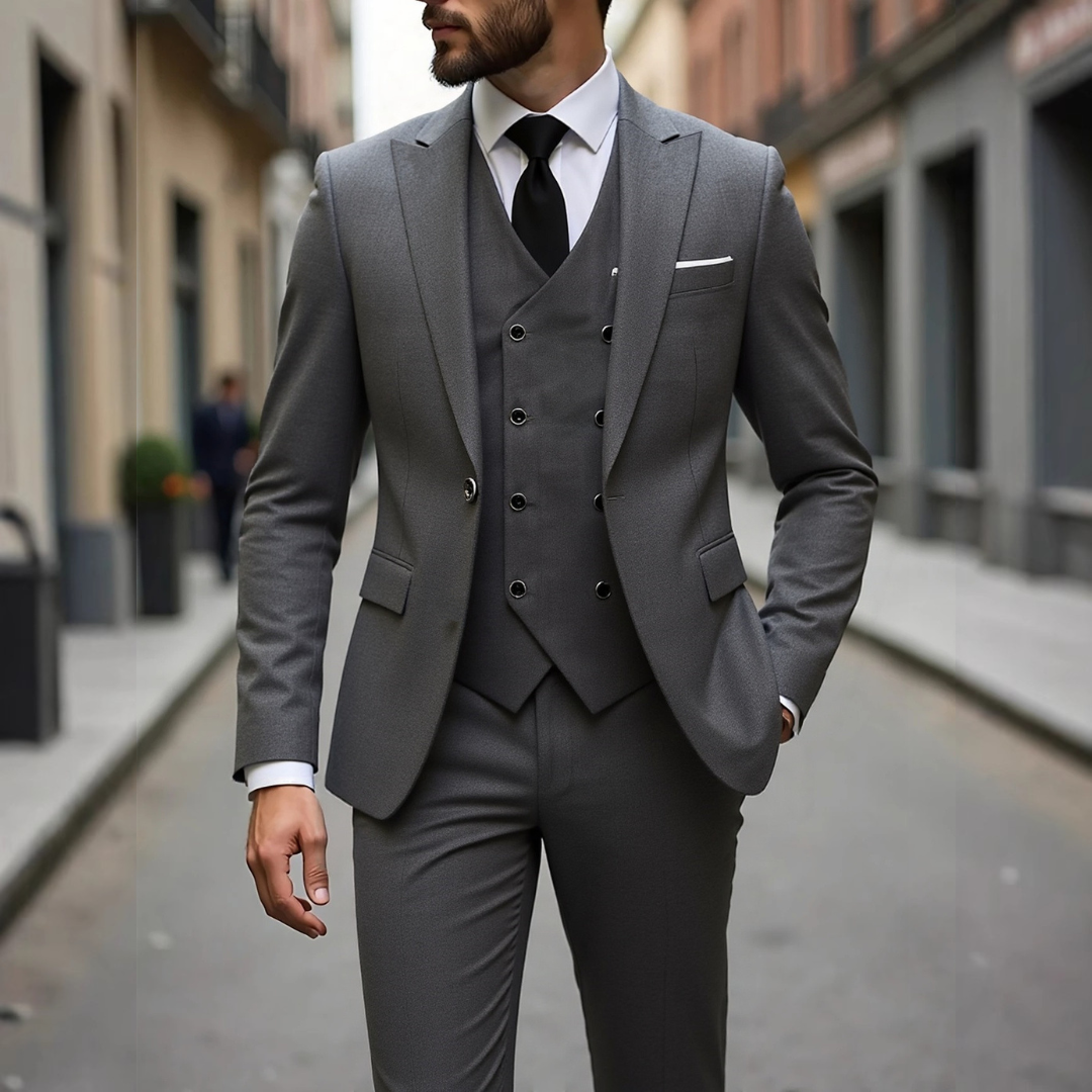 terno masculino com colete e paletó slim - 3 peças