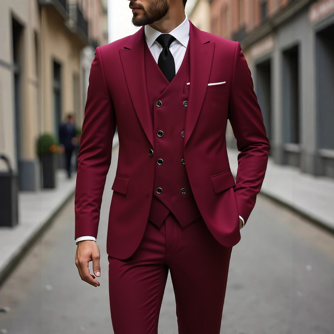 terno masculino com colete e paletó slim - 3 peças