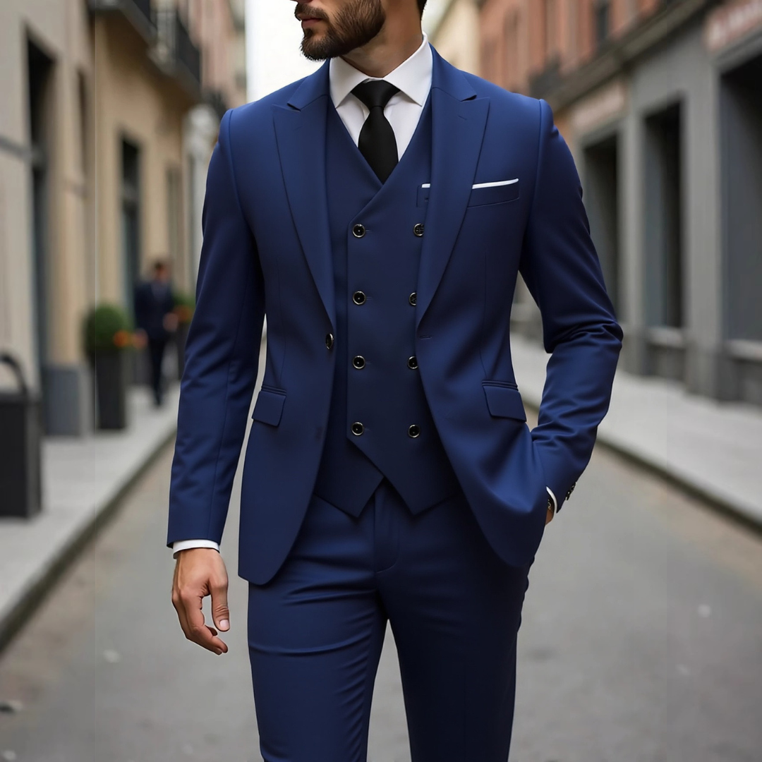 terno masculino com colete e paletó slim - 3 peças