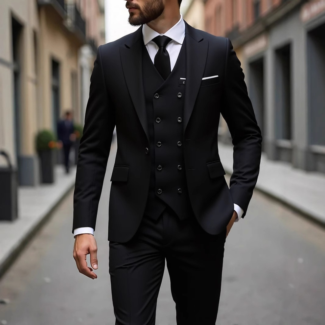terno masculino com colete e paletó slim - 3 peças