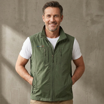 Veste/Sombrinha Masculina Utilitária com Pochetes Multiplas Fecho Dorsal - Coleção Casual