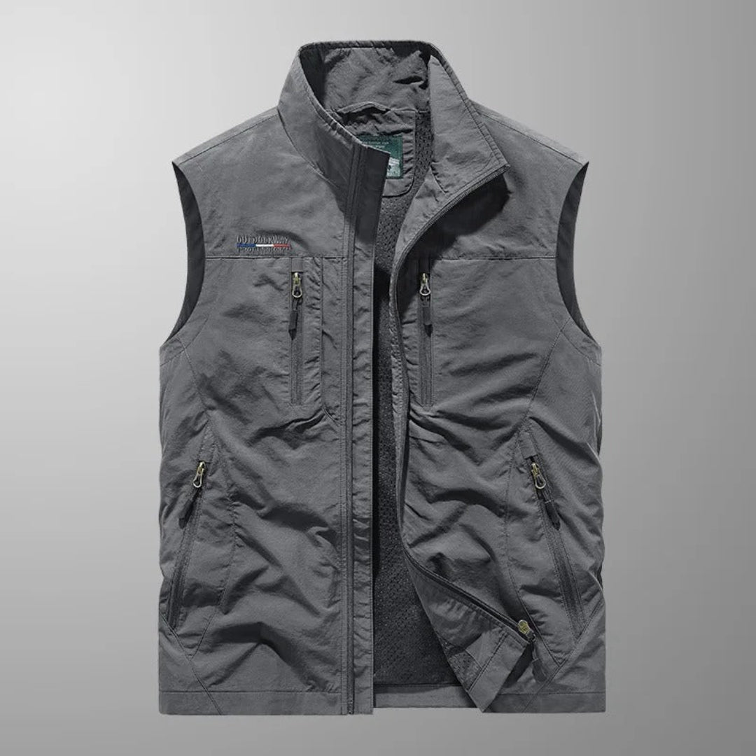 Veste/Sombrinha Masculina Utilitária com Pochetes Multiplas Fecho Dorsal - Coleção Casual