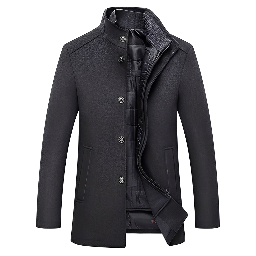 Kylian - Casaco de inverno com gola alta e botões para homem