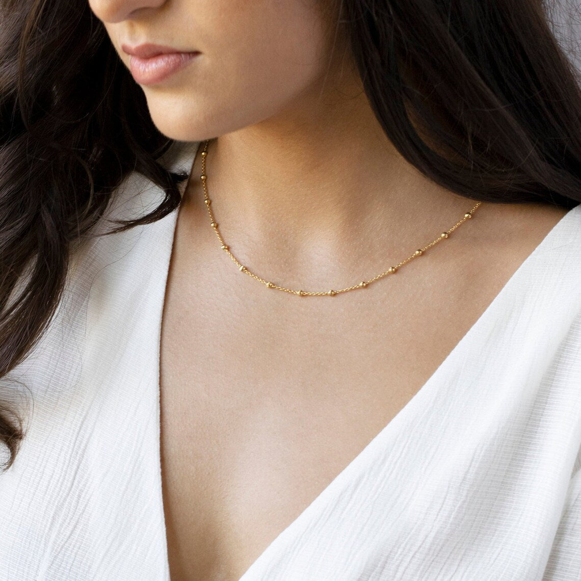 Colar Choker Satélite - Colar de Luxo Dourado