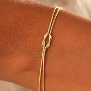 Bracelete de nós - Bracelete de nós em corrente de cobra