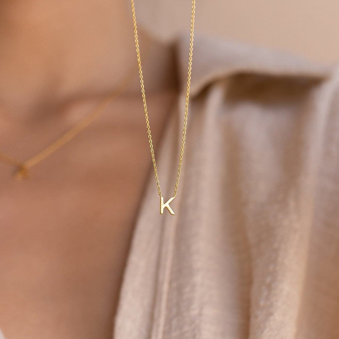 Colar delicado com iniciais - Colar elegante com letras