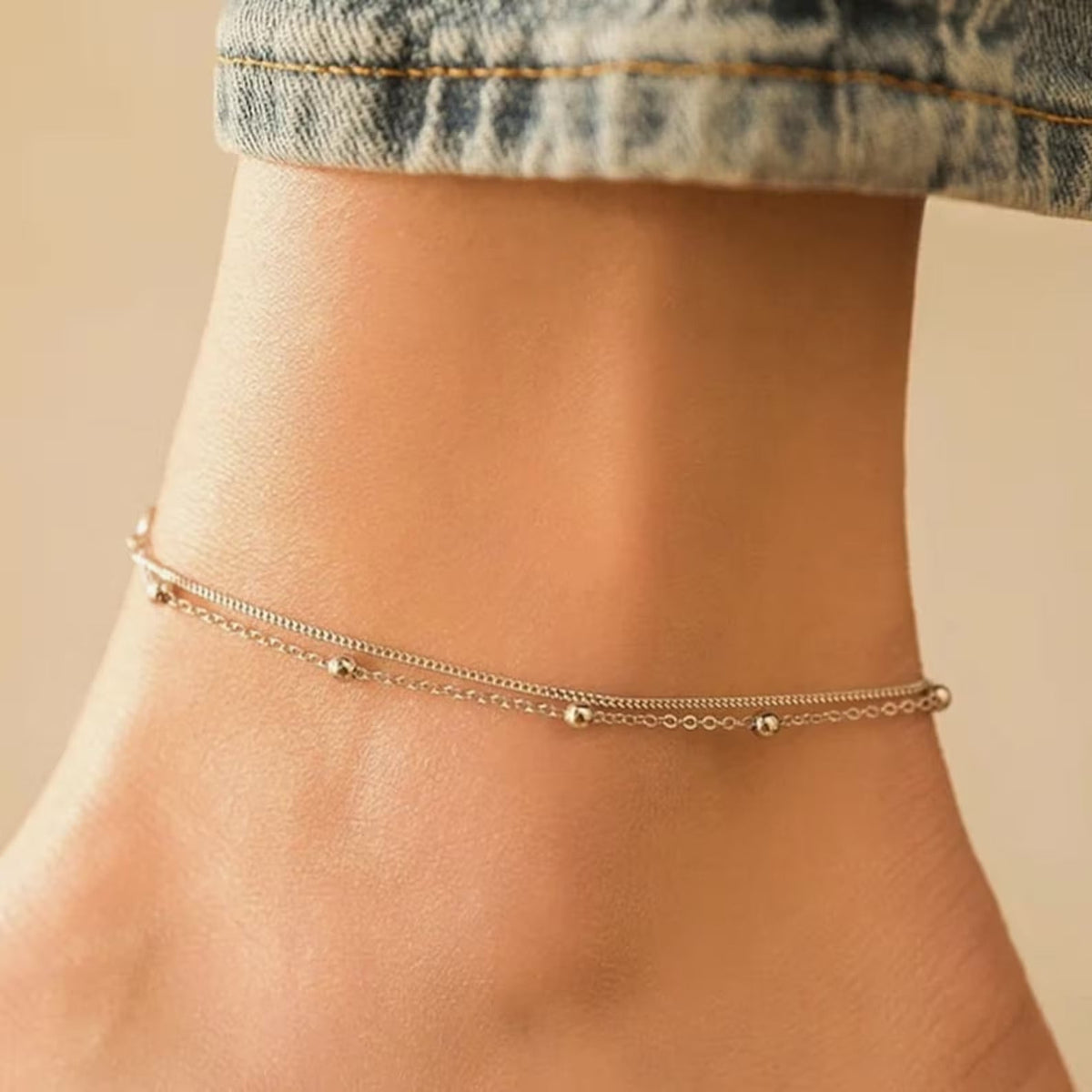 Bracelete de tornozelo estilo prata 2
