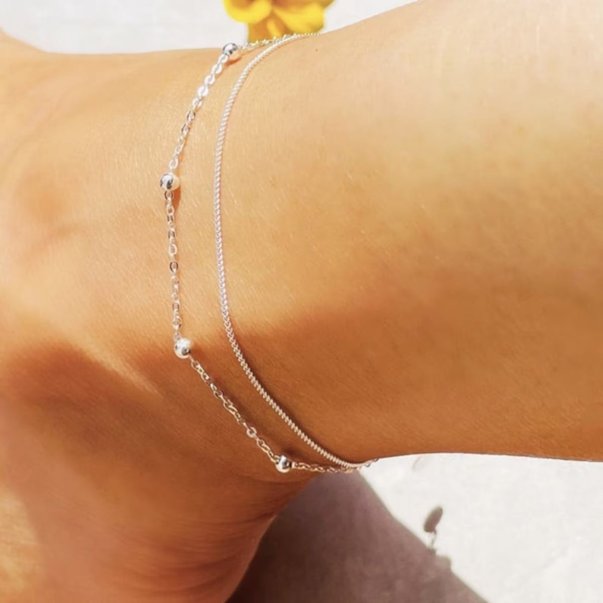 Bracelete de tornozelo estilo prata 2