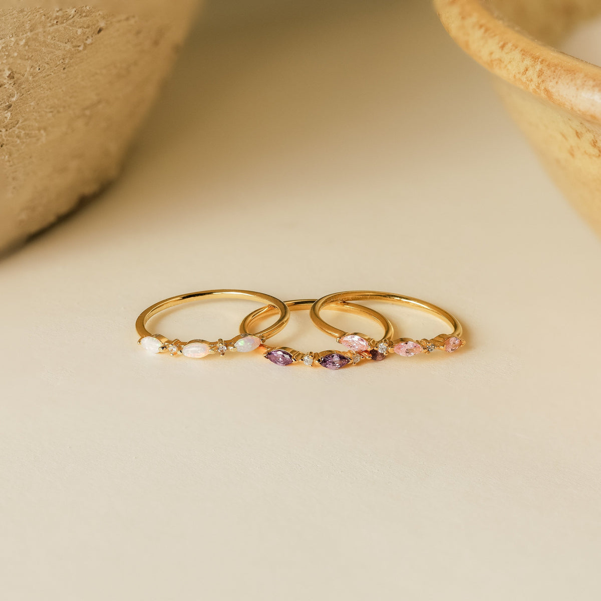 Quinn – Anel Triplo Marquise