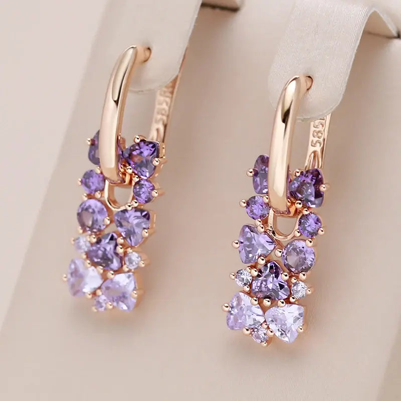 Leah - Boucles d'oreilles élégantes em lilás