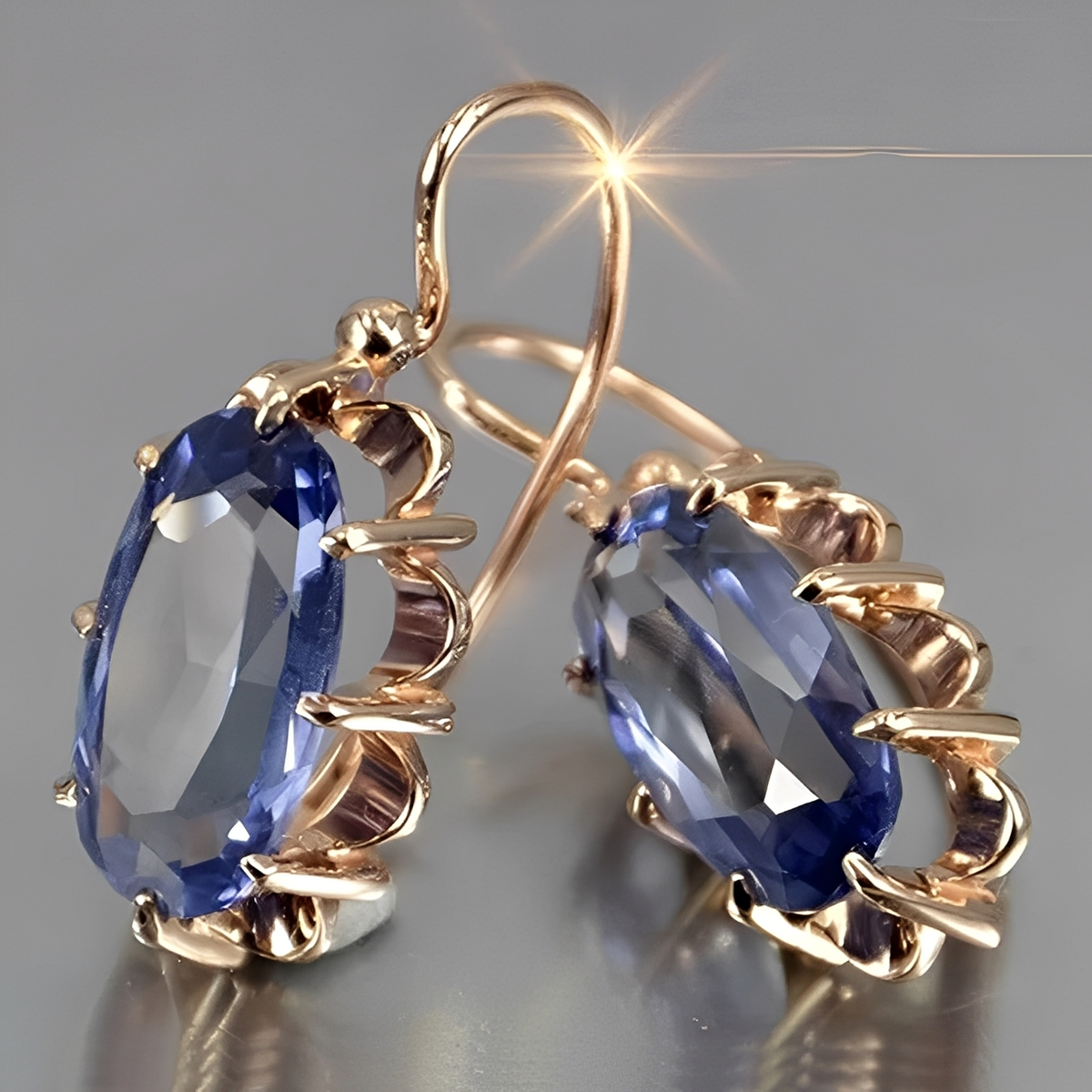 Jayela – Brincos vintage com detalhes azuis