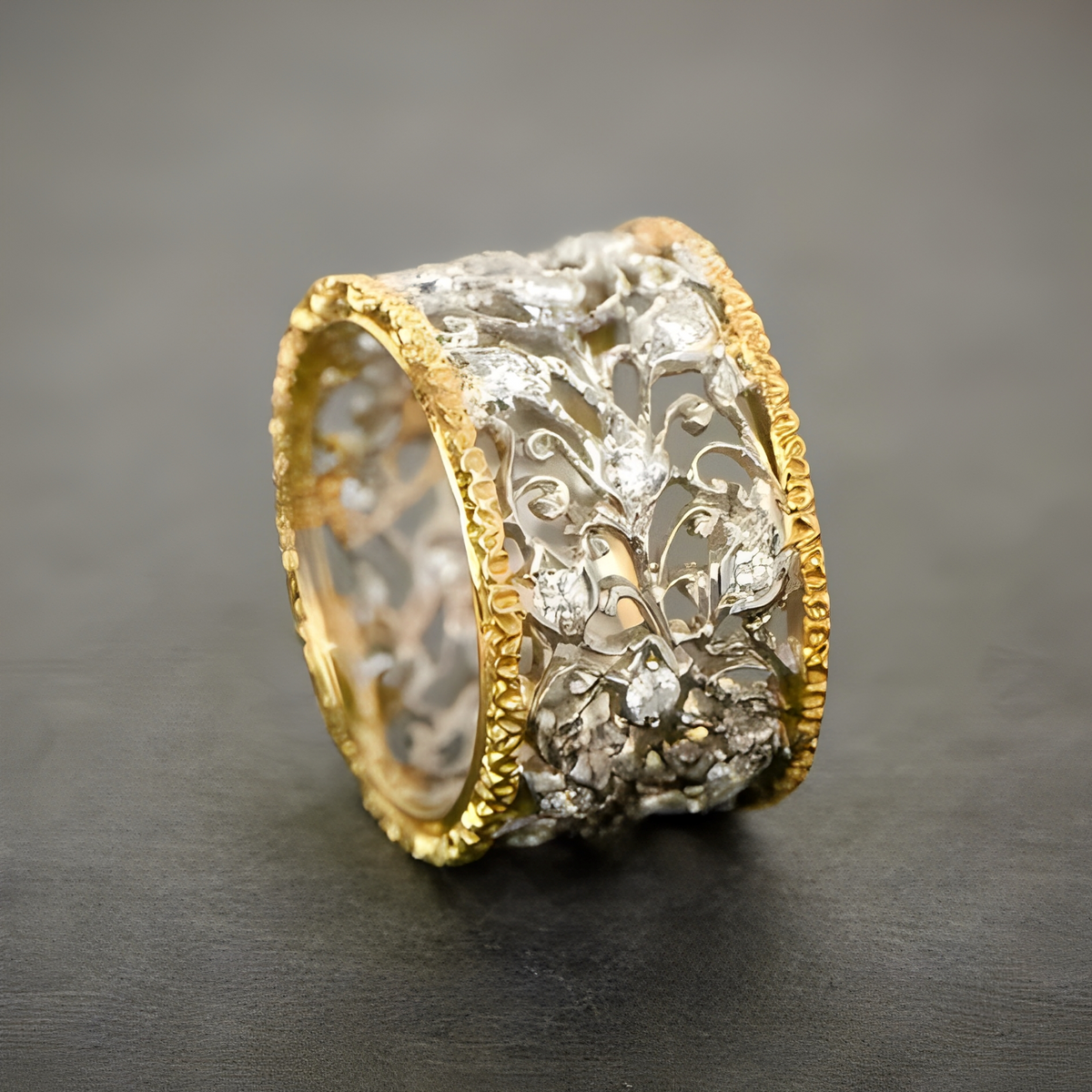 Yona – Bague vintage de lierre brilhante