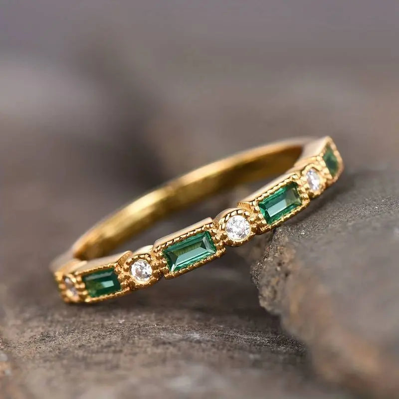 Crista – Bague de declaração verde