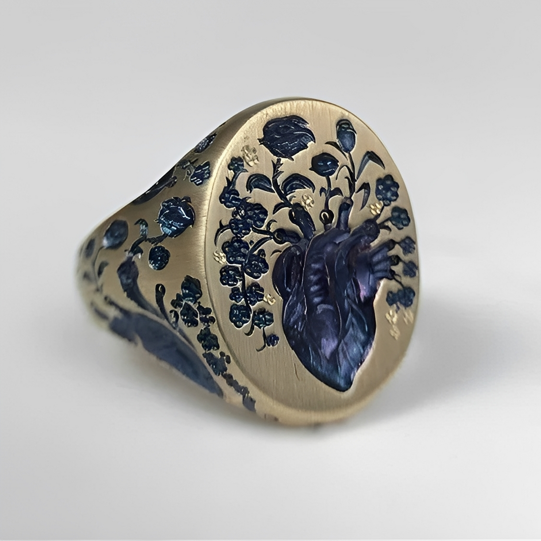 Han – Bague vintage em ouro floral