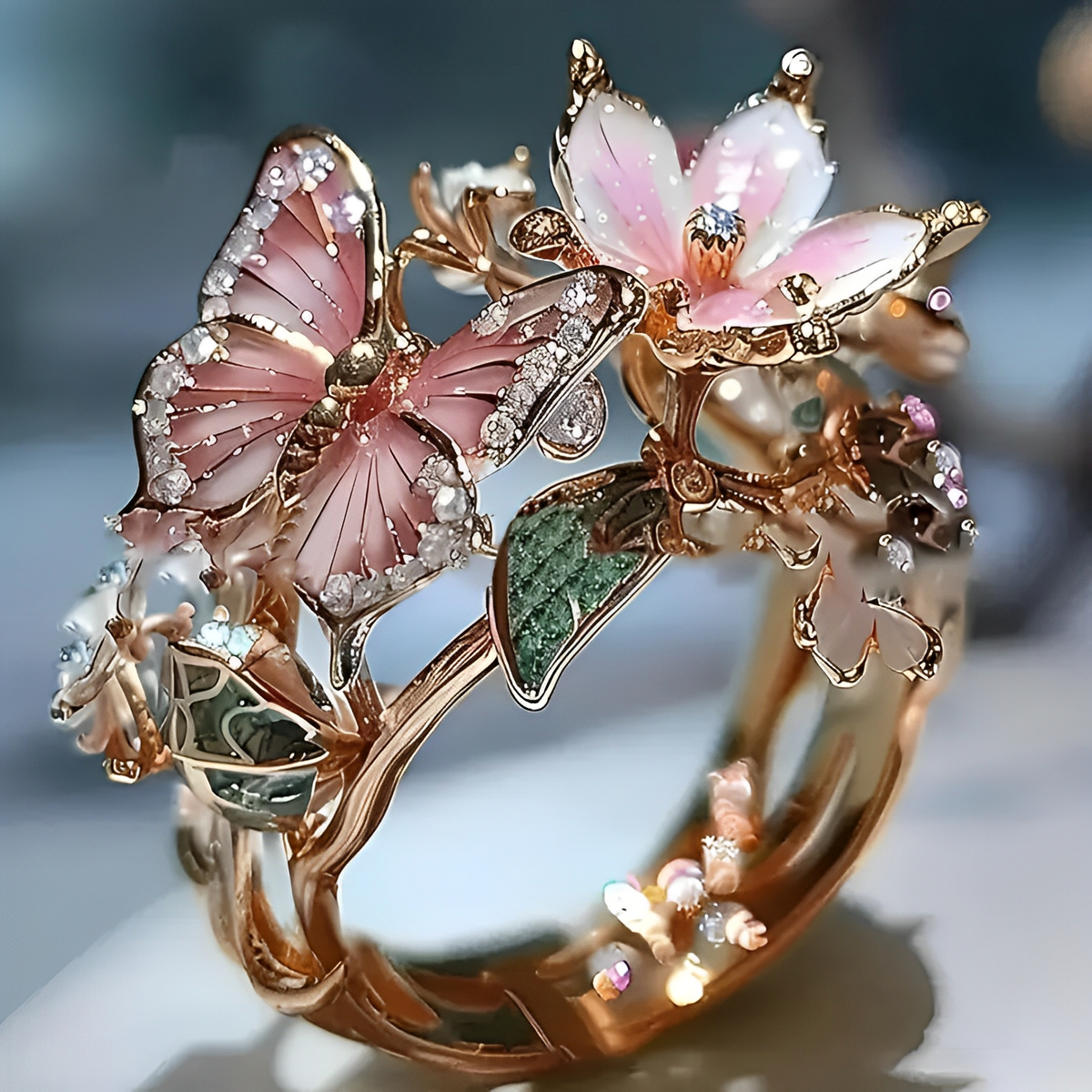 Meliora – Bague papillon brilhante