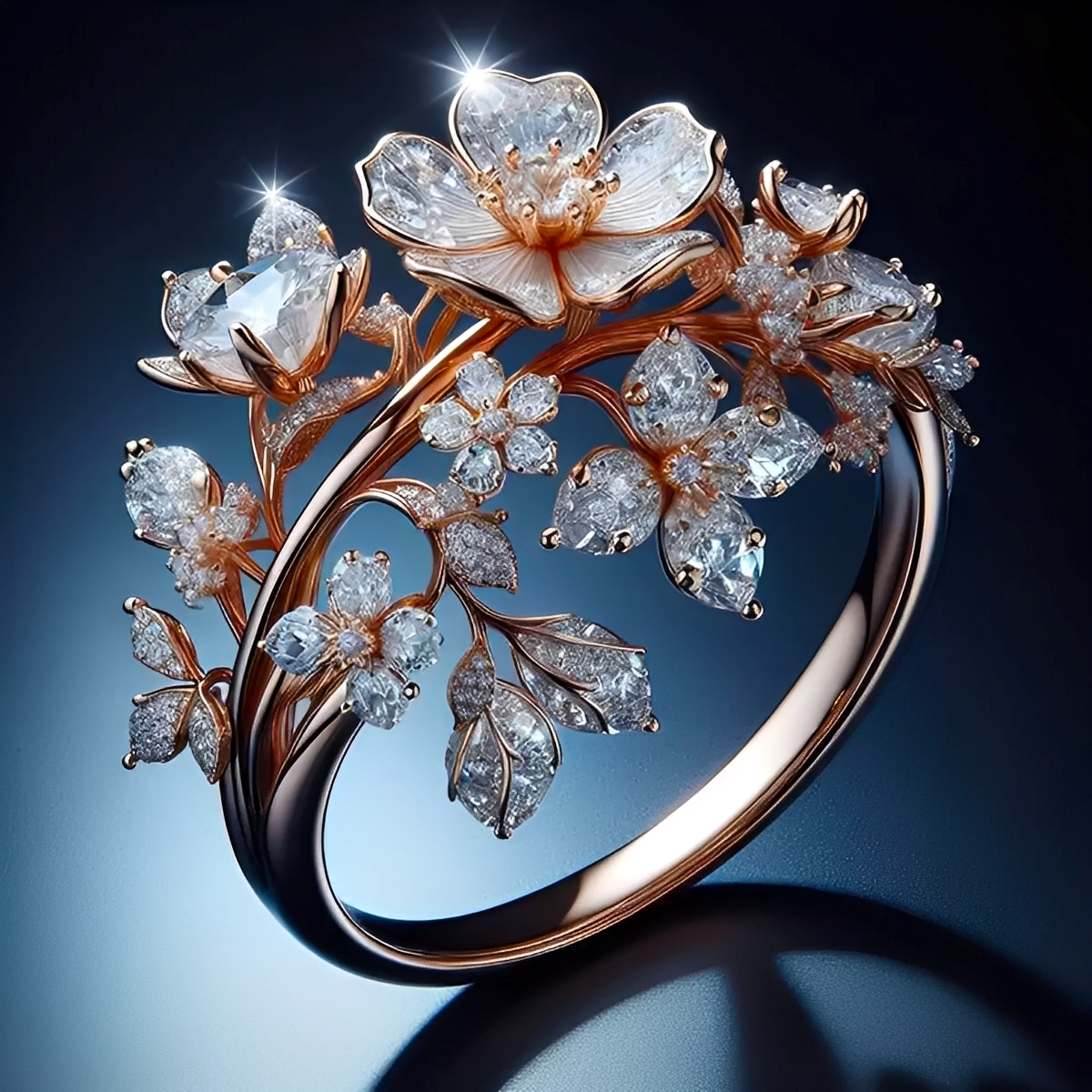 Viviane – Bague flor brilhante