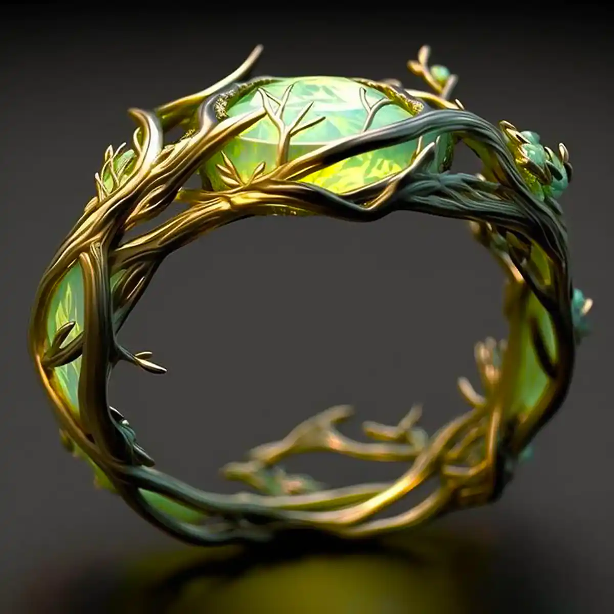 Marianne – Bague com opala verde