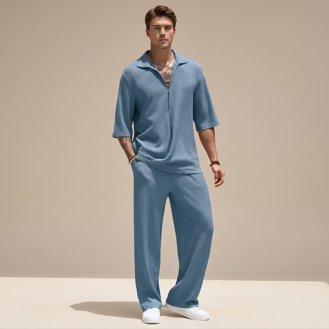Allen - Conjunto Relaxado com Textura Ondulada