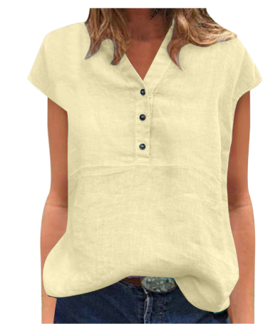 Natasha - Casual and Comfortable Blouse with Short Sleeves
