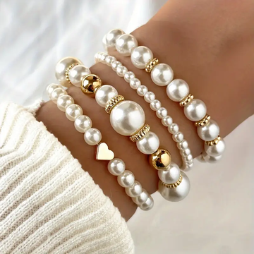 Nerisse – conjunto de braceletes de pérolas de água doce