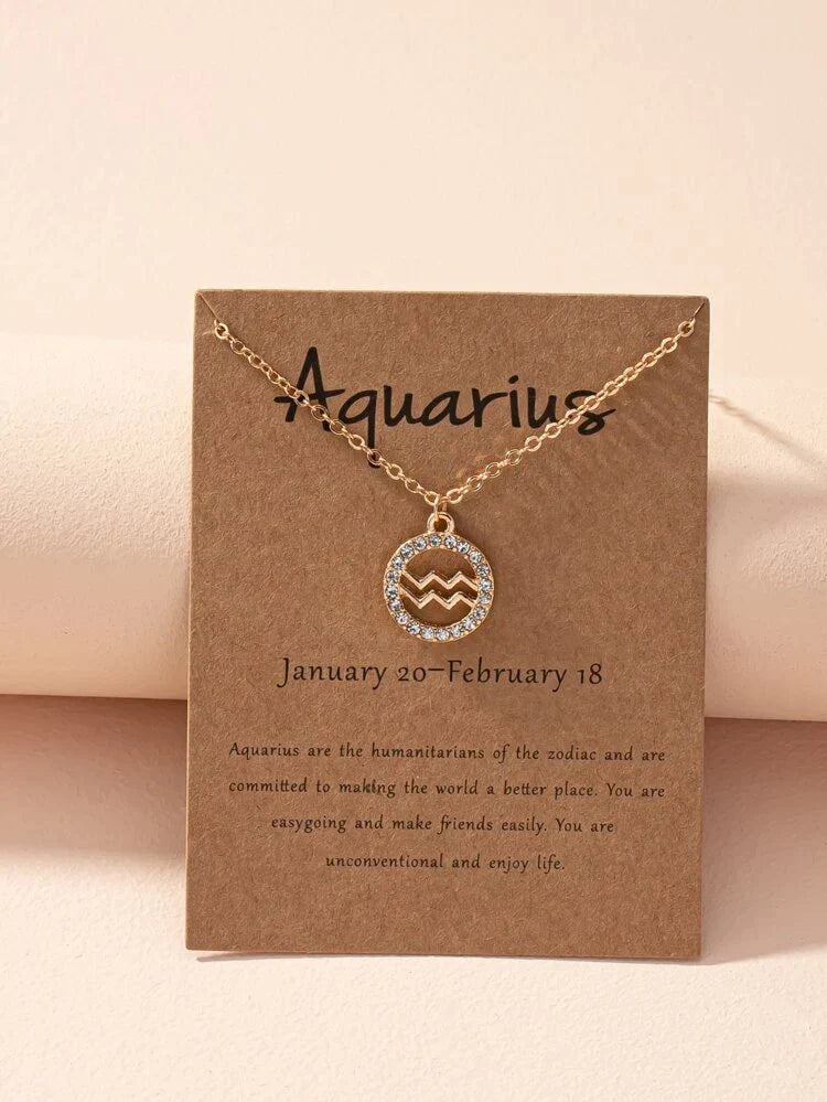 Colar de signo zodiacal - Colar de signo zodiacal Garota da Astrologia
