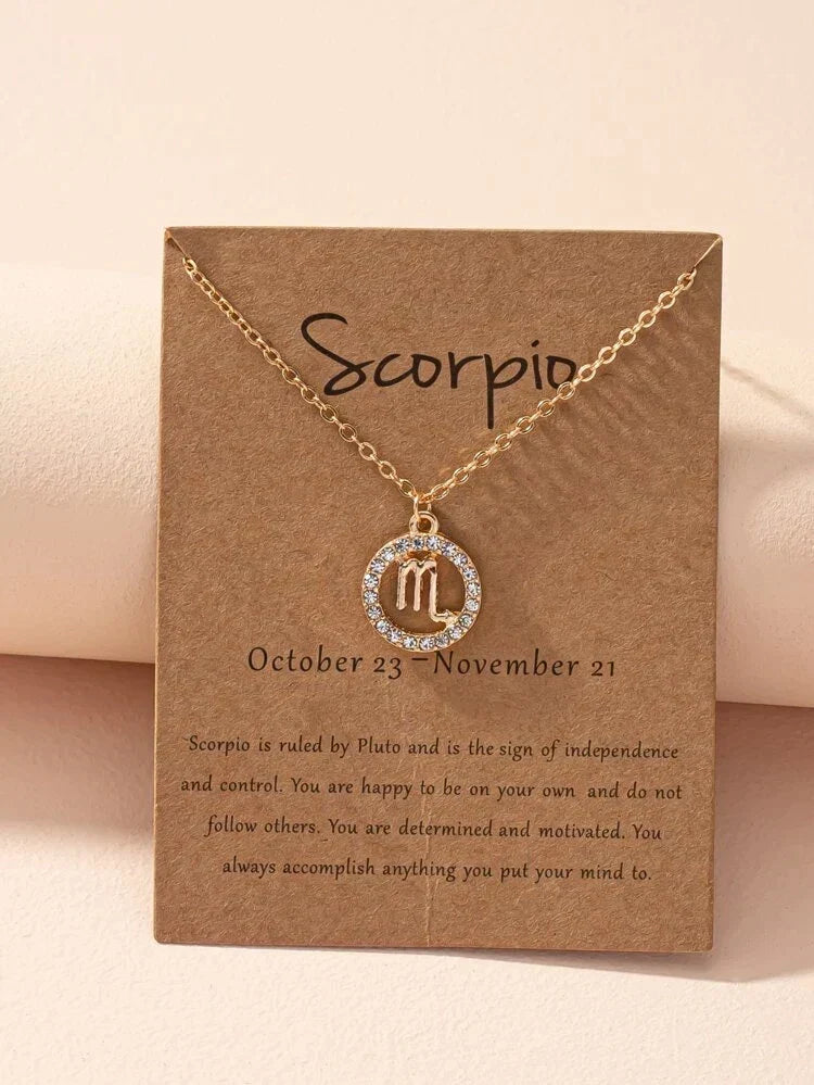 Colar de signo zodiacal - Colar de signo zodiacal Garota da Astrologia