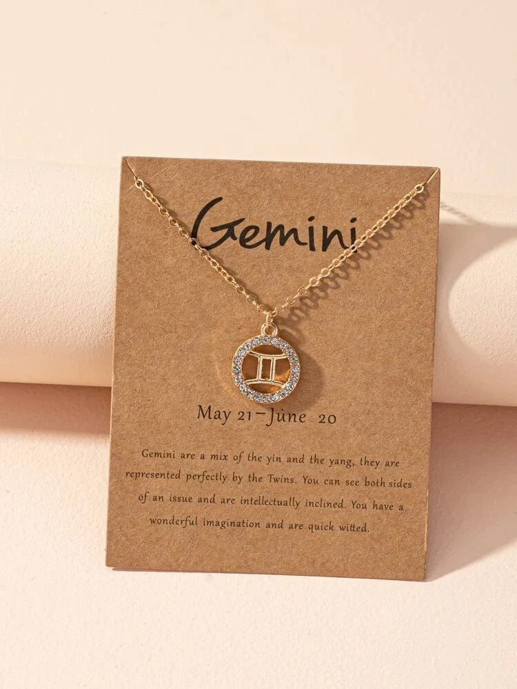 Colar de signo zodiacal - Colar de signo zodiacal Garota da Astrologia