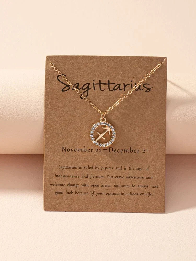 Colar de signo zodiacal - Colar de signo zodiacal Garota da Astrologia