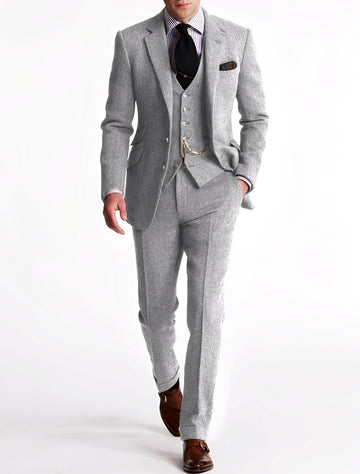 Desmond - Formal terno de três peças de tweed para homens