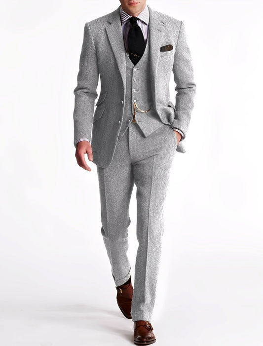 Desmond - Formal terno de três peças de tweed para homens