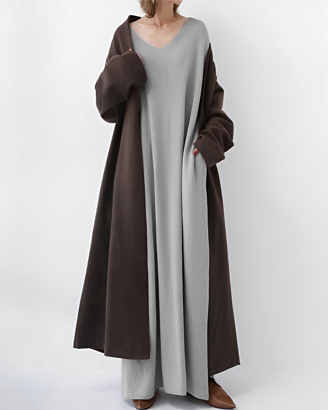 Eliana – Vestido Longo com Mangas Longas