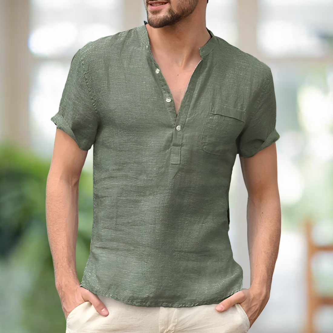 Korbin - Camiseta confortável com decote em V