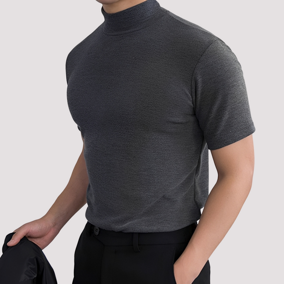 Alfie - Camiseta casual de corte justo para homens