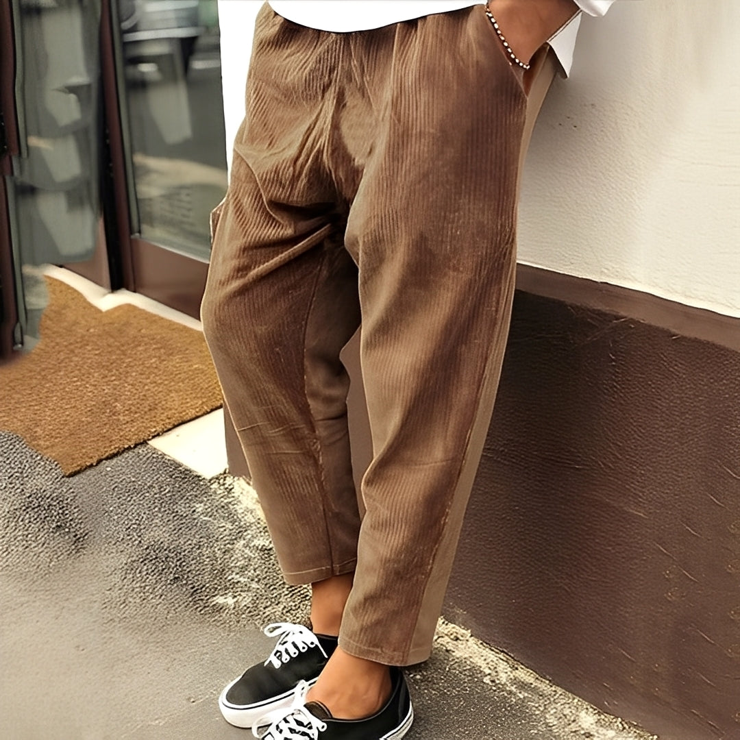 Marvin - Calças Largas Casuais de Corduroy para Homens