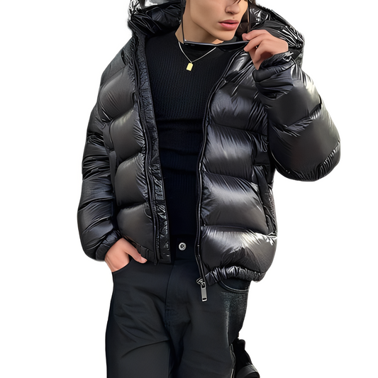 Micheal - Modern Feather Jacket with Hood for Men