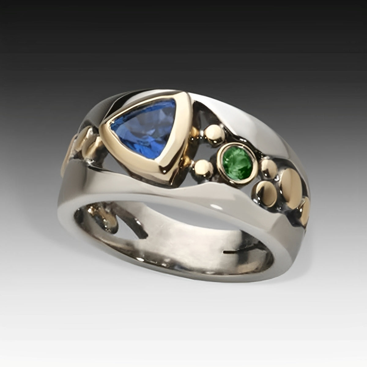 Ricca – Bague vintage azul brilhante