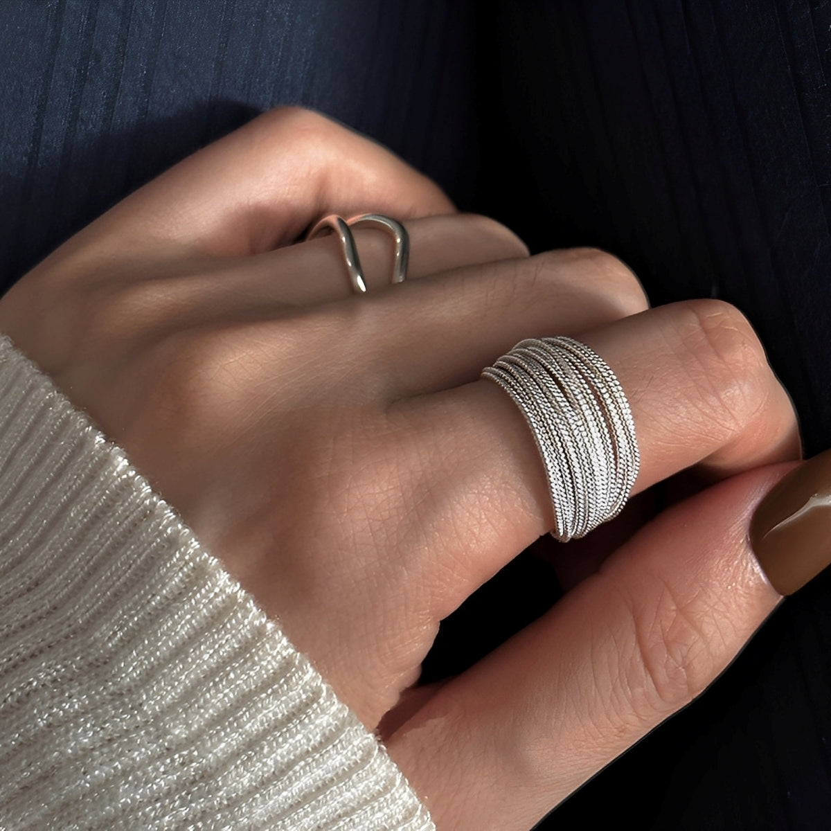 Miley – Bague em prata superposta
