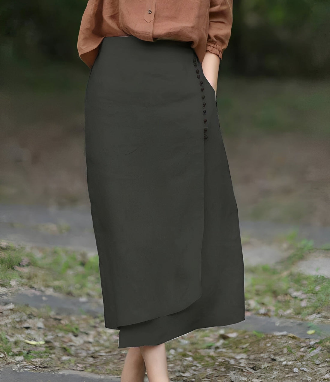 Manda - Saia assimétrica elegante em linha A para mulheres