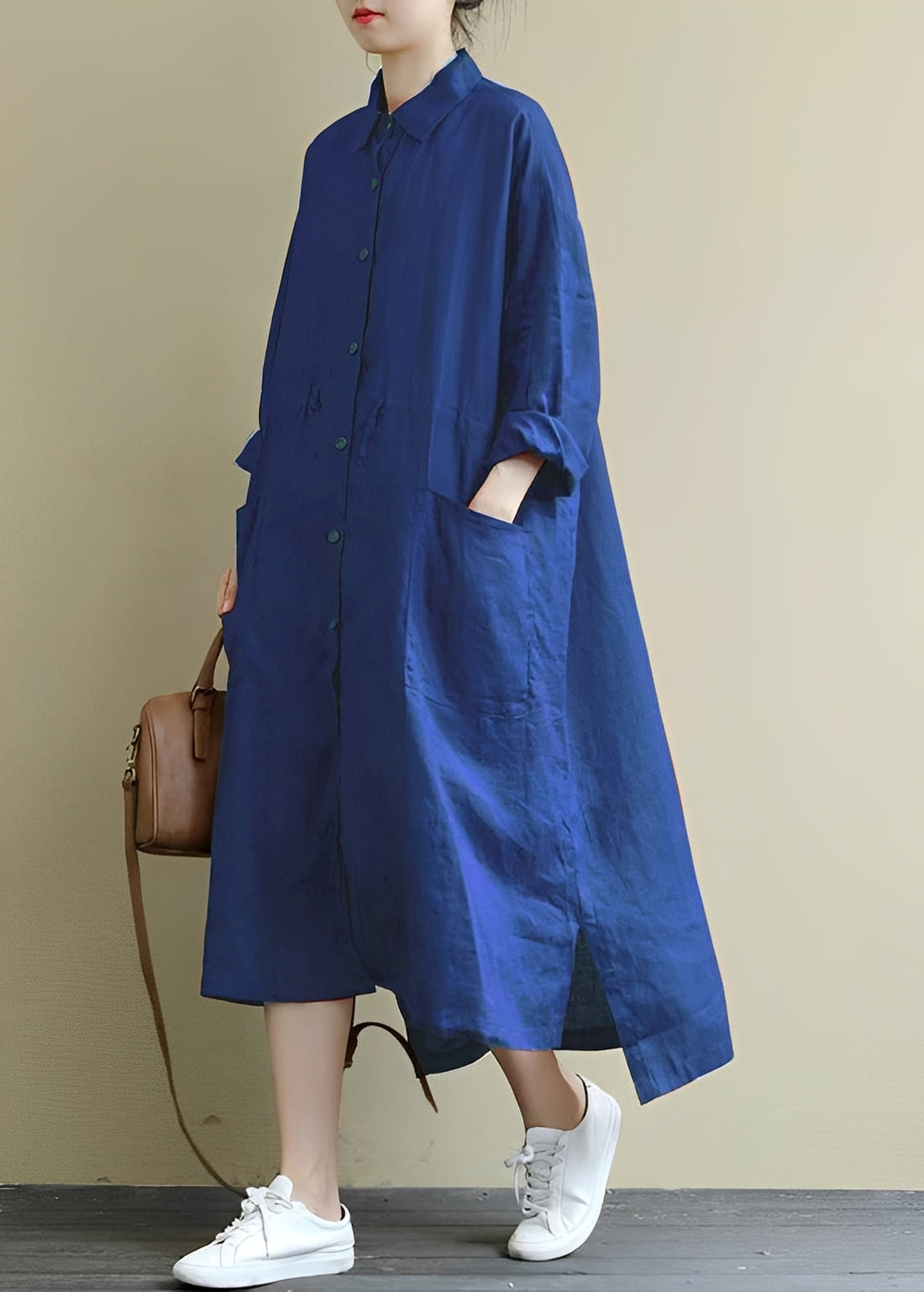 Monica - Vestido camisa casual swing para mulheres