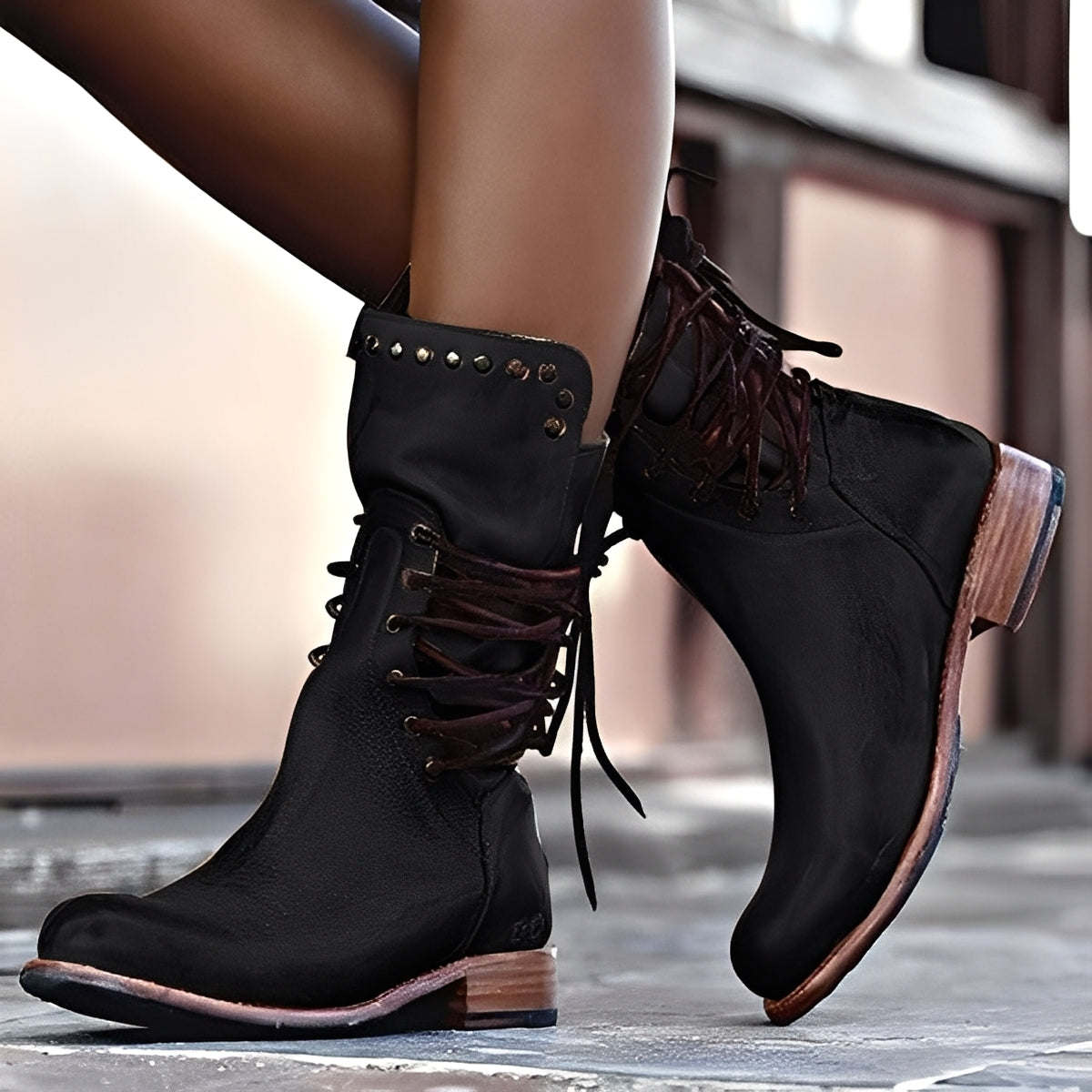 Lenora - Sapatos Femininos em Estilo Retro com Salto Baixo