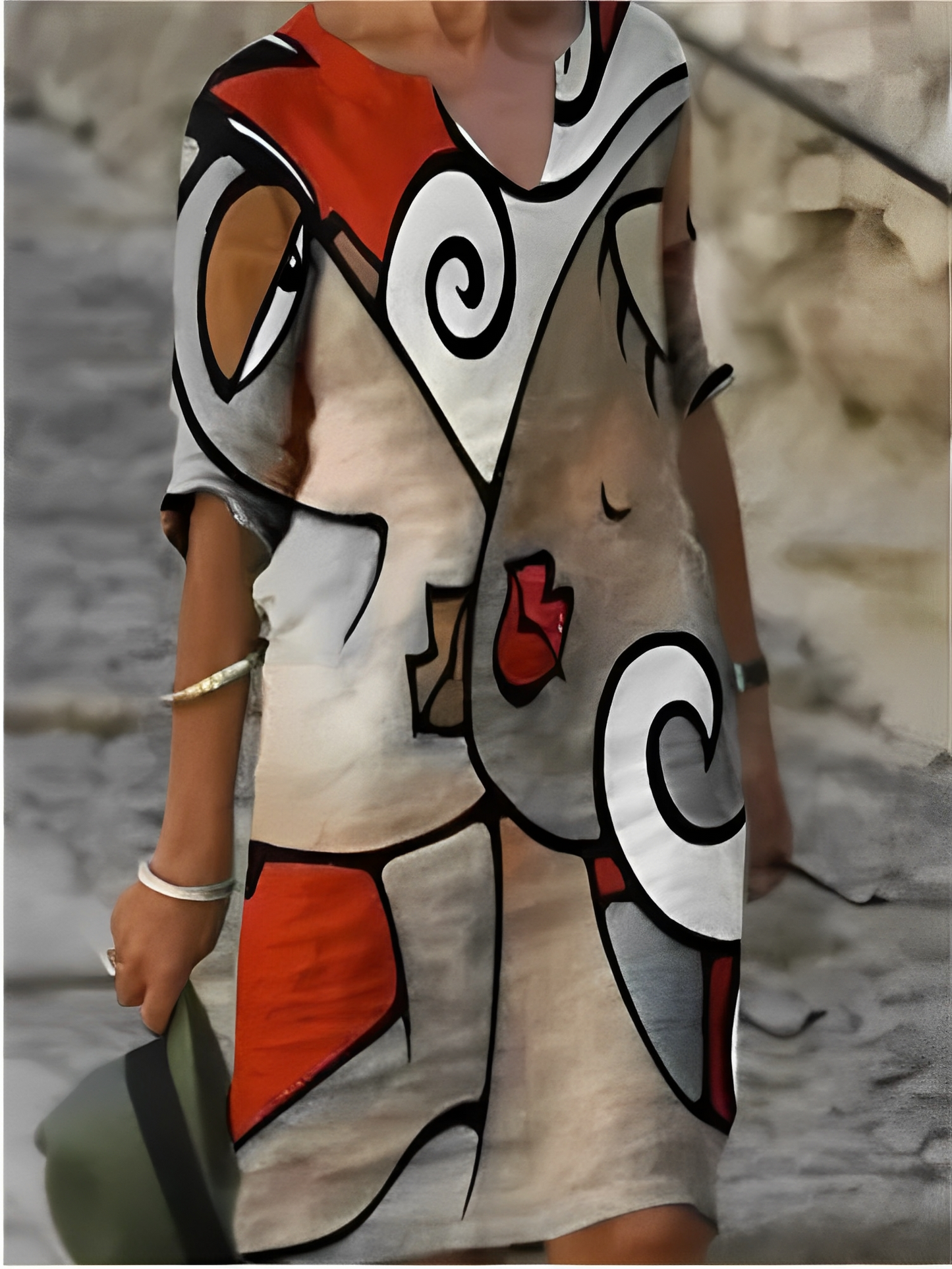 Malia – Mini-Vestido com Padrão Gráfico