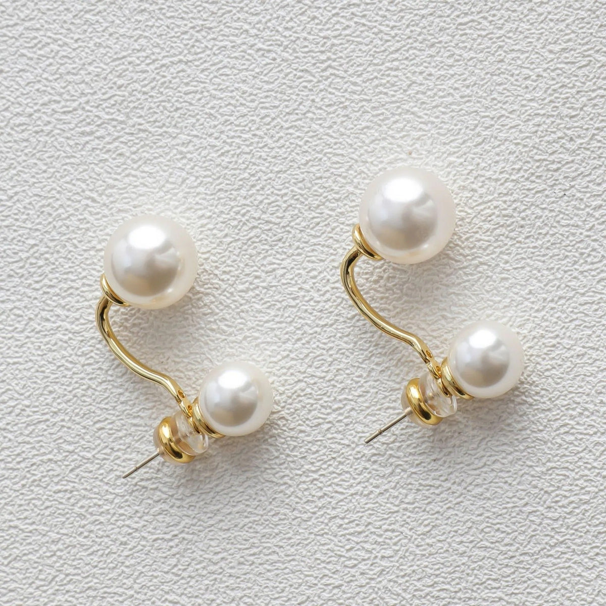 Mav – Brincos em pérolas duplas elegantes