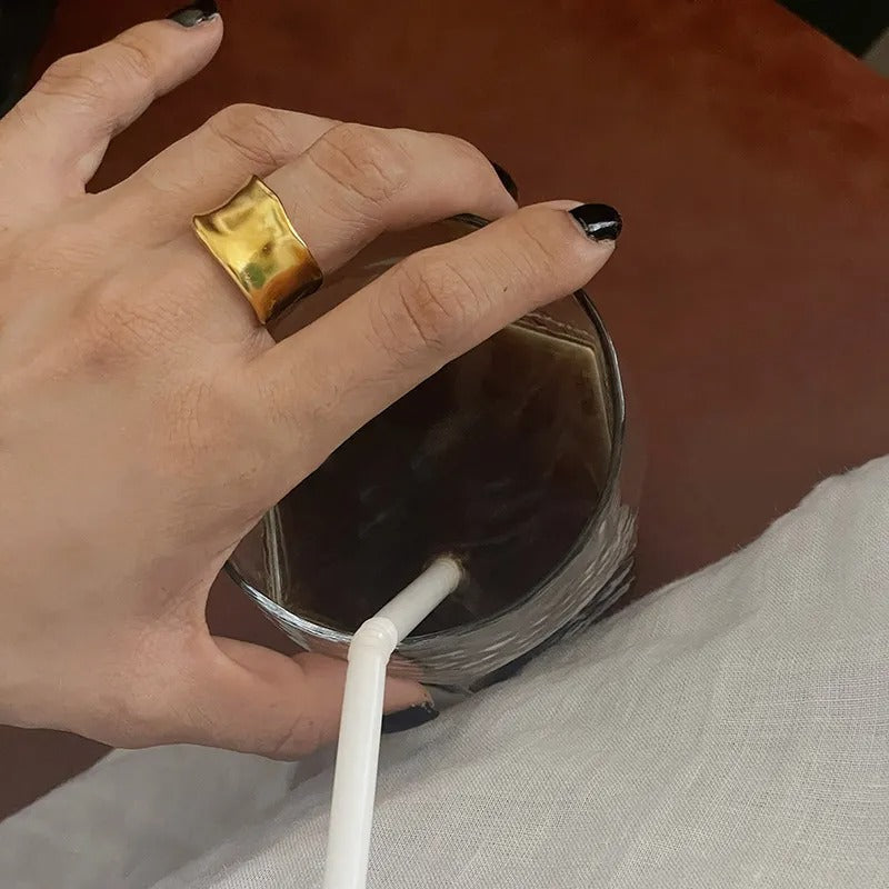Louna – anéis boho dourados e prateados irregulares