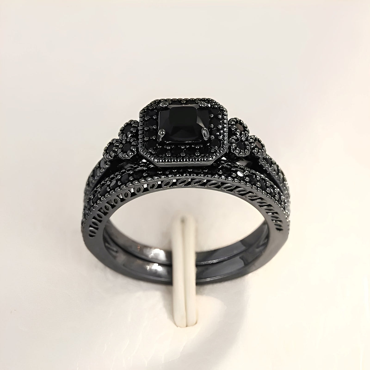 Adrian – Conjunto de anéis vintage em preto