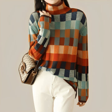 Katherine - Camisola feminina elegante em patchwork