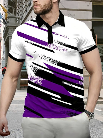 Aaron - Camisa polo estilosa com estampa para homens