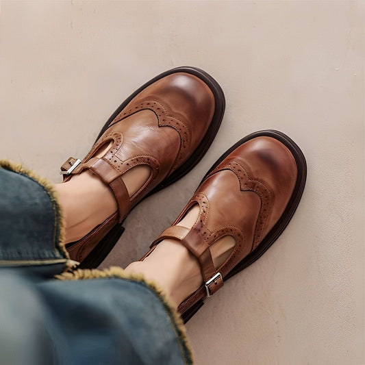 Marley - Estilosos sapatos de couro rasos para mulheres